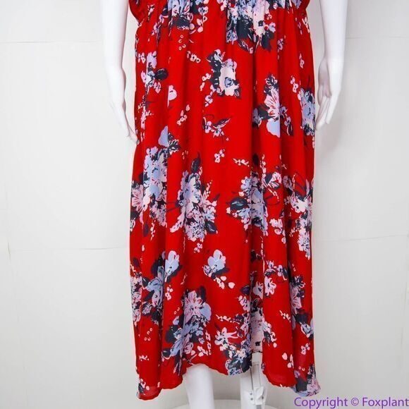 Modcloth Fits of Bliss Midi Floral Wrap red Dress, 3X - Picture 6 of 16